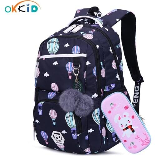 OKKID children school bags for girls russia elementary school backpack cute flower print pink backpack schoolbag girl book bag