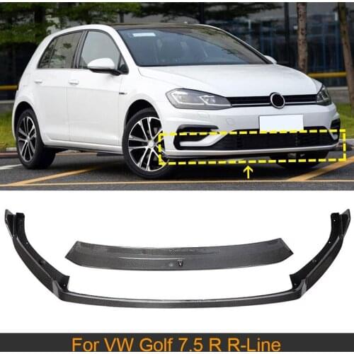 Carbon Fiber Front Bumper Lip Chin Spoiler For VW Volkswagen Golf 7.5 R-Line R 2017-2019 Car Front Bumper Lip Spoiler Splitters