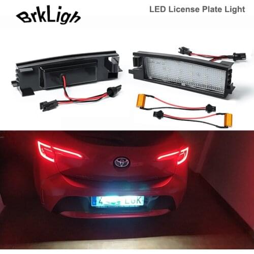 2Pcs No Error LED Number License Plate Lights Lamps Car Accessories For Toyota Rav4 Auris Aygo Avalon Corolla Yaris Camry Solara