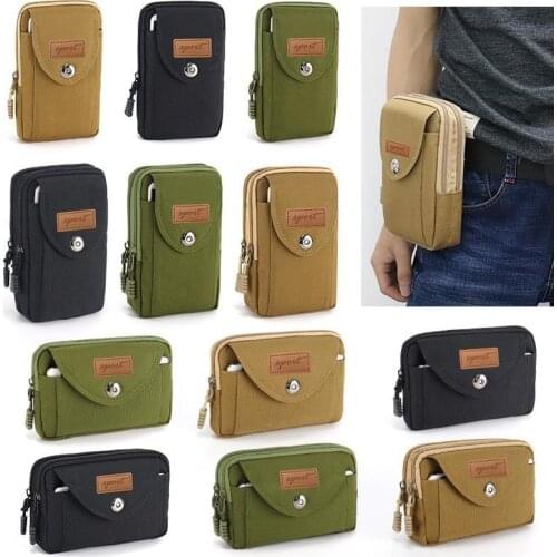 Waterproof Dirt-resistant Canvas Multifunctional Belt Waist Packs Wallet Pocket Universal Phone Pouch Travel Bag Fanny pack men