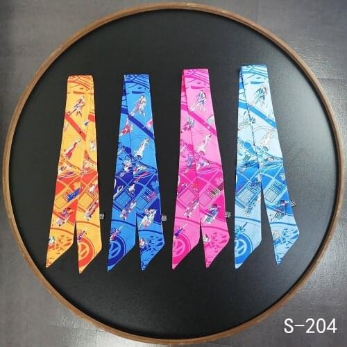 High-end printing womens summer scarf luxury bandana headband skinny tie handbag ribbon bow ladies scarf shawl G26