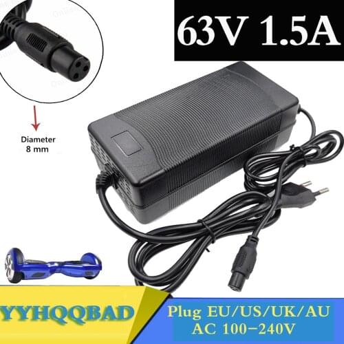 63V 1.5A Battery Charger for XiaoMi ninebot minirobot Xiaomi Balance car Scooter Skateboard Accessories 63V 3 pin