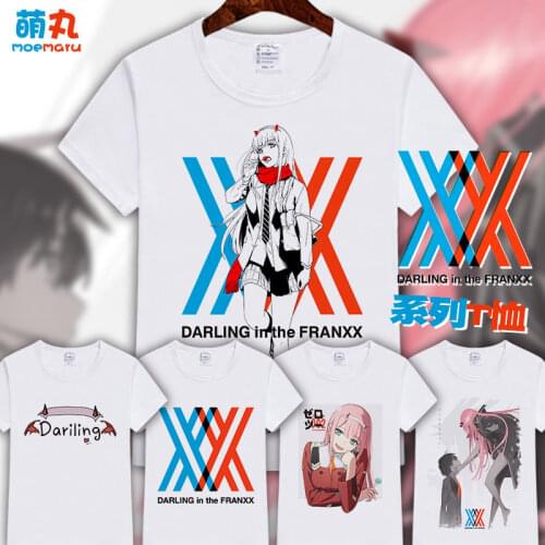 Darling In The Franxx Cosplay T Shirt Two Code 002 Summer T-Shirt Japanese Anime Women/Men Top Tee Halloween Cosplay Costume
