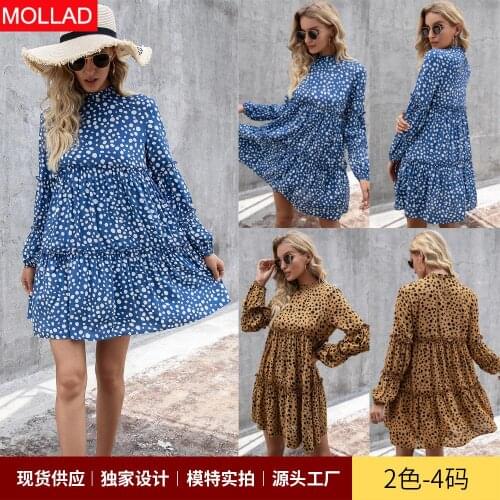 Womens Clothing Autumn New Milk Spot Fungus Long Sleeve Dress for Women