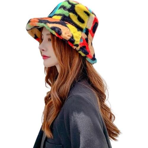 Women Plush Fisherman Hat Stylish Bucket Hat Warm Cap Dressing Accessories