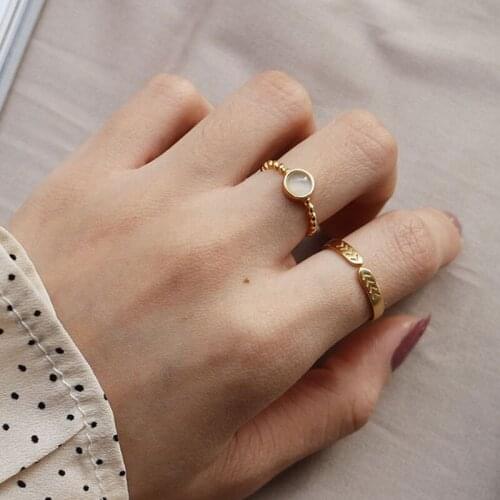 Elegant Quality 925 Rings Fashion Personality Twisted Micro Opal Ring 925 Sterling Silver Ring for Women Jewelry Adjustable Ring