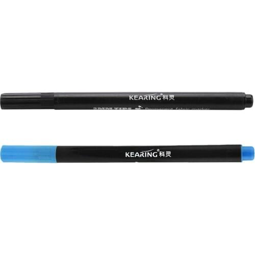 2 x Fabric Marker Pens Permanent Colors for DIY Textile Clothes T-Shirt Shoes, Black & Blue