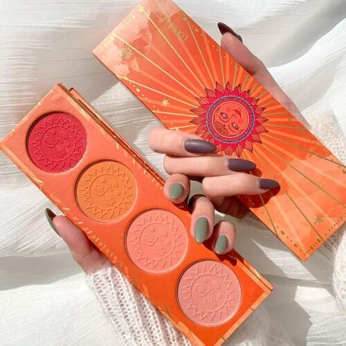 4 Colors Face Blush Palette Light Luxury Blush Palette Matte Blush Powder Bright Shimmer Face Blush Make up Set maquillage