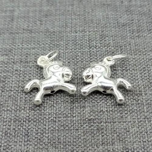 5 Pieces of 925 Sterling Silver Cockhorse Horse Charms w/ Tiny Ball Inside