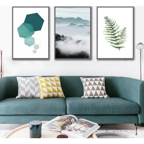 Abstract Landscape Geometry Canvas Paintings Modern Nordic Style Scandinavian Wall Art Poster Picture for Living Room Home Decor
