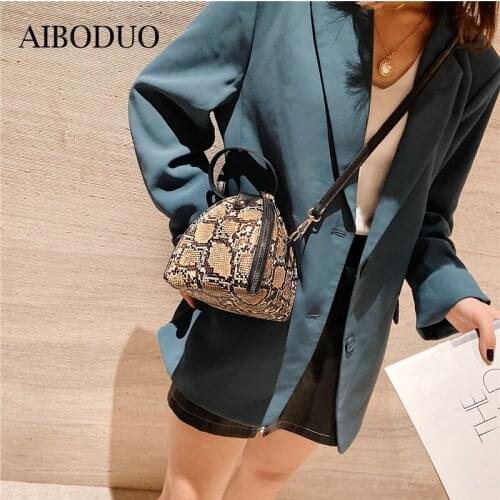 AIBODUO Small Bag For Women 2020 New Fashion Pyramid Bag Leopard Snake Skin Handbag Versatile Straddle Women Bag