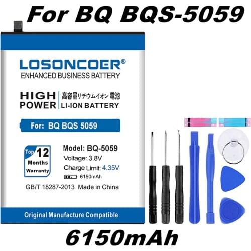 LOSONCOER BQ-5059 BQS-5059 6150mAh Battery For BQ BQS 5059 Good Quality Mobile Phone Batteries
