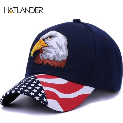[HATLANDER]2018 Spring summer mens baseball caps embroidery Eagle hunting desert hat women hip hop adjustable golf sports hats
