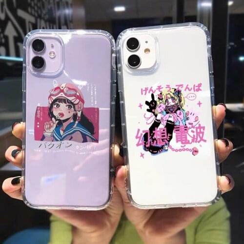Cartoon Sweet Anime Girl Phone Case For iPhone XS Max 11 12 Pro X 8 7 SE20 XR 6Plus Shockproof Clear Soft Silicone Cover Fundas