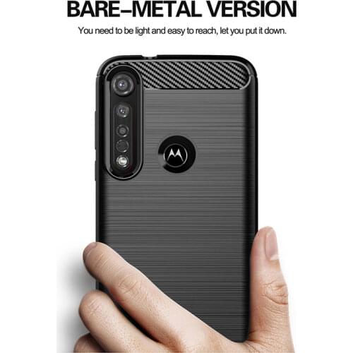 Carbon Fiber Case for Moto G8 Plus G7 G6 Play G5 G5S Case Moto One Zoom Action Macro Vision Power X4 Cover Soft Silicone Cases