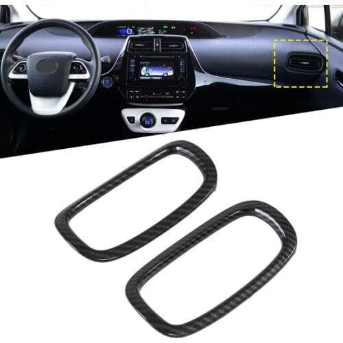 For Toyota Prius Hatchback 2019 2020 Carbon Fiber Air Conditonnal Vent Cover Trim AC Outlet Panel Frame Interior Accessories