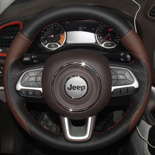 For Jeep Cherokee Patriot Compass Wrangler Grand Cherokee DIY custom leather special car steering wheel cover