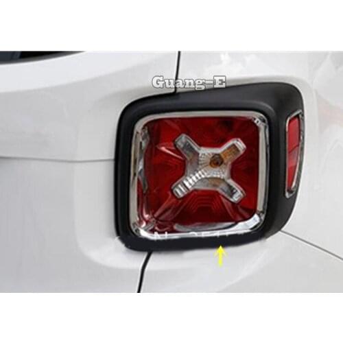 For Jeep Renegade 2016 2017 2018 2019 2020 Car Detector ABS Chrome Cover Trim Back Tail Rear Light Lamp Frame Parts 4pcs