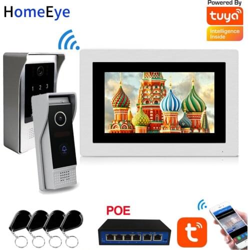 WiFi Video Intercom IP Video Door Phone Tuya App Unlock Password+IC Card 2 Doors Access Control System Security Smart Doorbell