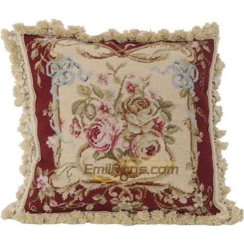 European Hand Crafted Cushions Pillow Fine Sofa Chair Home Decor Handmade Needlepoint Embroidery