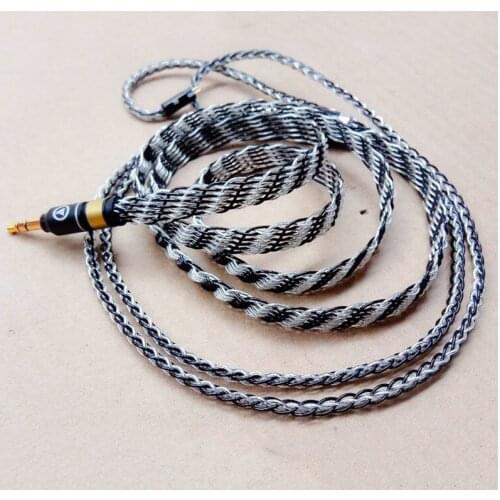 12N Earphone Plated Silver A2DC Cable MMCX for Shure SE215 SE535 SE846 for Sennheiser IE80 IE8 IE8I w4r TF10 ZS3 IM50 Hand Made