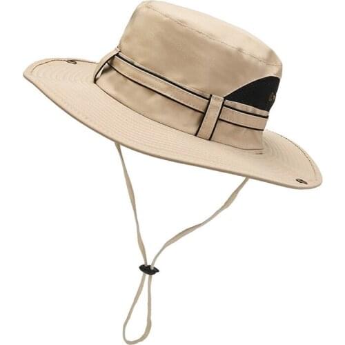 New Outdoor Men Hats Fishing Cap Solid Color Wide Brim Anti-UV Beach Sun Caps Women Bucket Hat Summer Autumn Hiking Camping