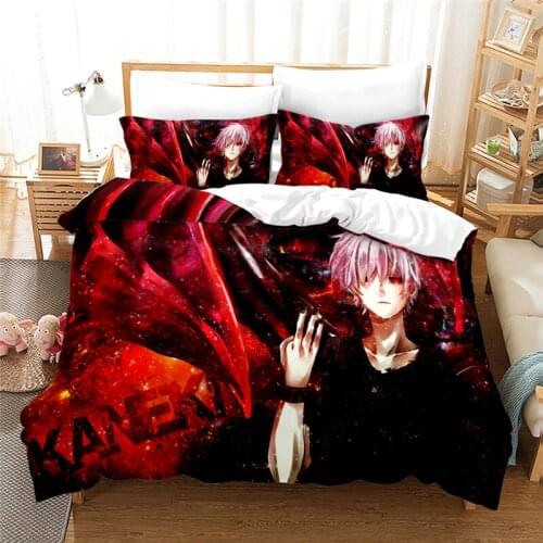 Tokyo Ghoul Anime Pattern 3d Duvet Cover Set with Pillowcase Bedding Set Single Double Twin Full Queen King Size for Home Decor