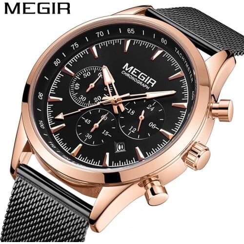 MEGIR New Fashion Business Sports Mens Watch Trend Multifunctional Luminous Waterproof Watches Male Relogio Masculino 2153