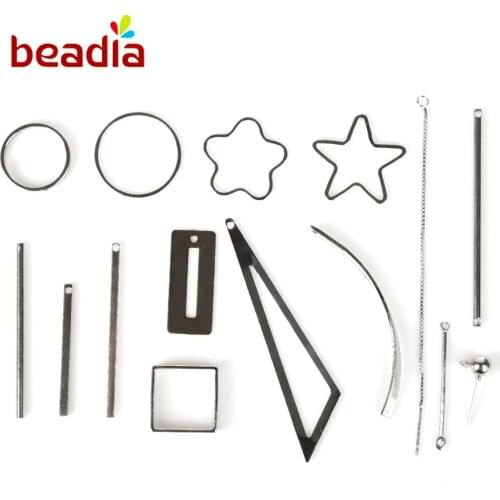 DIY Handmade Women Fashion Earring Jewelry Making Findings Mixed Round Star Rhodium Connects Clasps Hooks Earrings Accessories