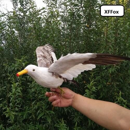 New real life Seagull model foam&feather gray wings seagull bird doll about 30x55cm xf1020
