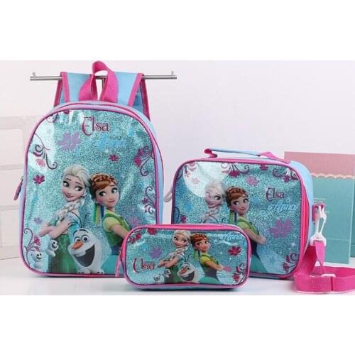 Disney New kids cartoon Elsa Anna schoolbag girls princess cute backpack sofia Kindergarten backpacks school bags