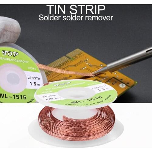 5pcs 1.5m Length Desoldering Braid Welding Solder Remover Wick Wire Lead Cord Speeding up Sn Absorption and Low Residual Flux