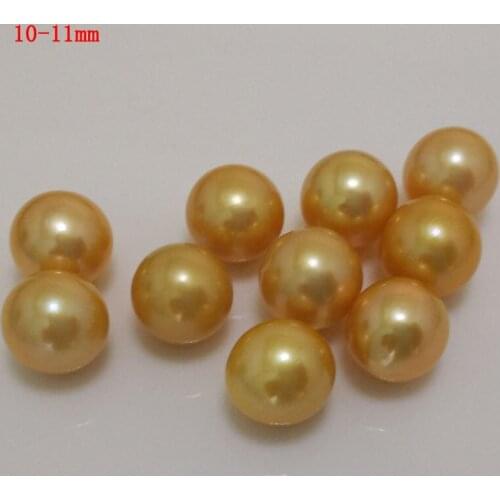 Wholesale AAA Natural Round Golden Loose South Sea Pearl