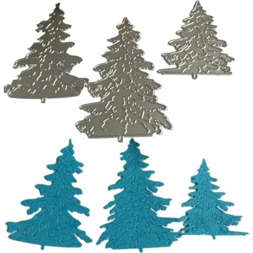 Christmas Trees 3Pcs Metal Cutting Dies Stencil for Scrapbooking Die Cuts Stamping Cutting Embossing Template Craft Dies
