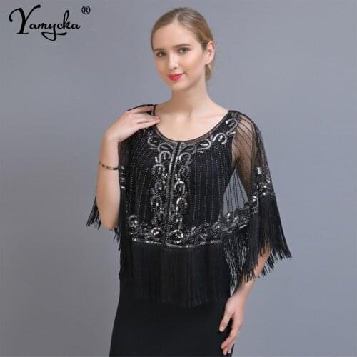 Sexy White Sequin Summer See Through y2k crop top women Party smock Cover Up tops elegant blouses vintage Tassel Cardigan shawl