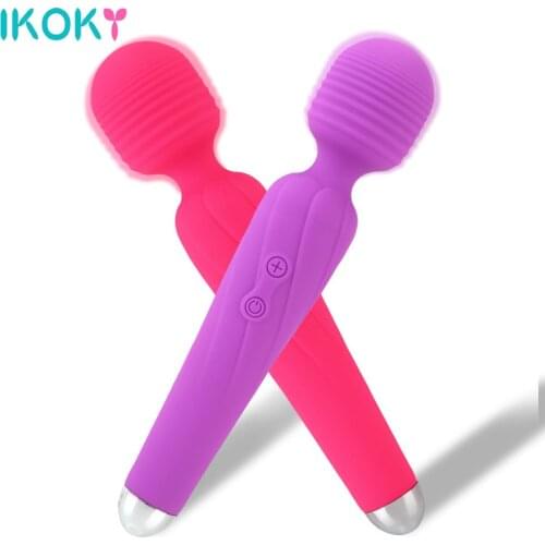 USB Rechargeable Dildos Nipple Clitoris Stimulator Sex Toys For Women 10 Modes Magic Wand Vibrators Female Masturbator