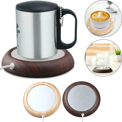 USB Wood Grain Cup Warmer Coffee Mug Fast Heating Mat Pad Heater Coaster Electric Beverage Warmer For Office Wholesale