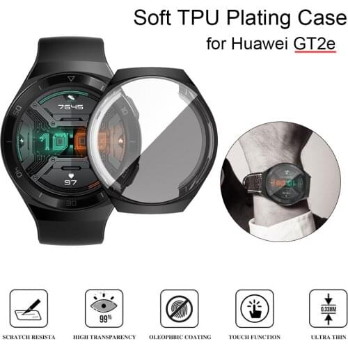 Cover Tpu Plating Screen Protector Case for Huawei Watch GT 2e GT2e GT2 e Case Smart Watch Electroplated Plated Protective