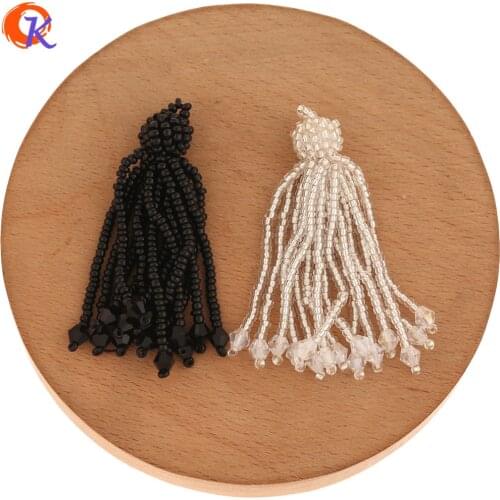 Cordial Design 10Pcs 10*55MM Jewelry Accessories/Seed Bead Charms/Hand Made/Tassel Shape/Crystal Earring Findings/DIY Making