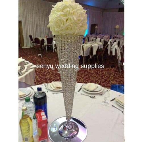 10pcs )Wedding crystal Flower Column Stand for Wedding Table Centerpiece Decoration Floral Arrangement Decor senyu01163