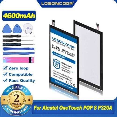100% Original LOSONCOER 4800mAh TLp040K7 Battery For Alcatel Joy Tab Free Tools