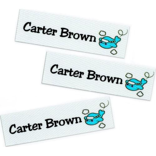 120 piece Custom logo labels, Name iron on label, Custom Clothing tags, Organic Cotton Labels(YT109)