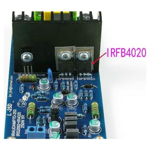 2PCS L25D IRAUDAMP7 IRS2092 + IRFI4020 250W * 2 8 R Digital amplifier board finshed board