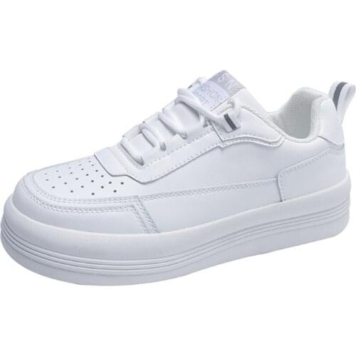 2021 Fashion Designer White Breathable Sneakers Women Flat Platform Ladies Lace-Up Sports Shoes Zapatos De Mujer Basket Femme