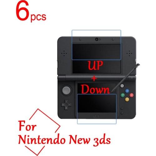 2in1 Ultra Clear/Matte/Nano anti-Explosion LCD Screen Protector Cover For Nintendo New 3ds Protective Film (3pcs UP+ 3pcs Down)