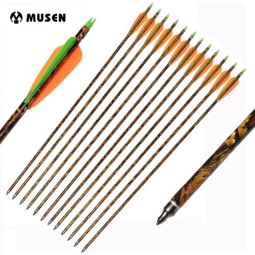 30 Inches Spine 300 Camouflage Aluminum Arrow with Changable Arrowhead for Compound Bow Hunting Shooting Archery