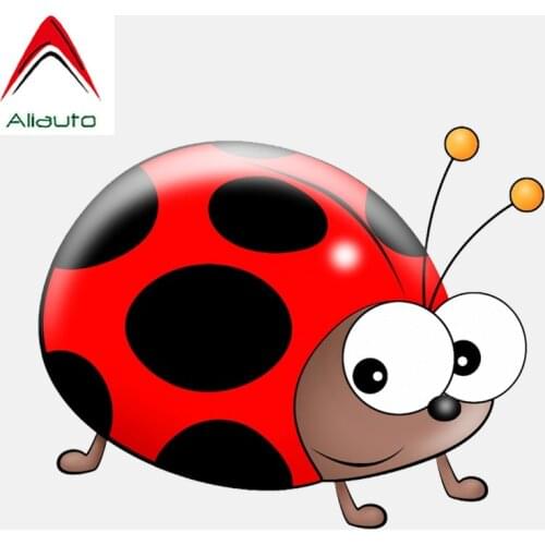 Aliauto Cartoon Car Sticker Ladybug Motorcycle DecorativeDecal PVC for Lada Granta Nissan Qashqai Accessories Passat, 15cm*12cm
