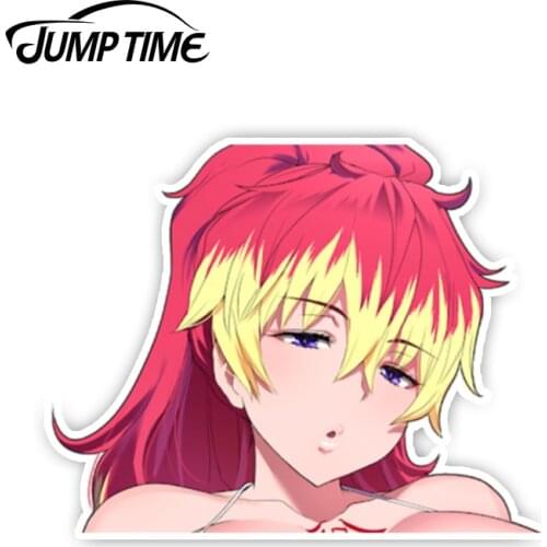 Jump Time 13cm x 9.6cm Ao no Exorcist Kawii Girl Anime Car Sticker Bumper Window Helmet Laptop Decal Waterproof Car Decor