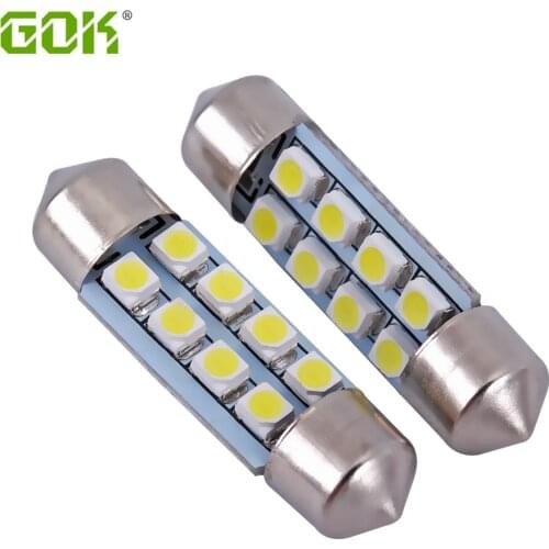 Free shipping 50pcs/lot Car Auto Interior festoon 8smd 3528/1210SMD 31mm/36mm /39mm / 42mm White Festoon 8led Dome Lamp Bulb 12V