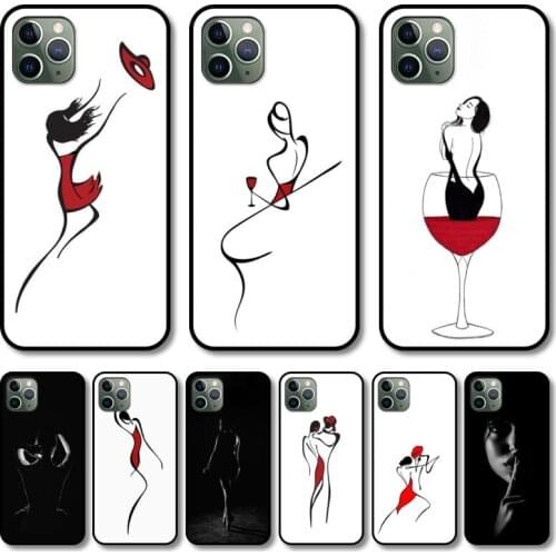 Water mist women Phone Case cover For iphone 12 11 8 7 6 s XR Pro Max PLUS X XS SE 2020 mini black cell shell